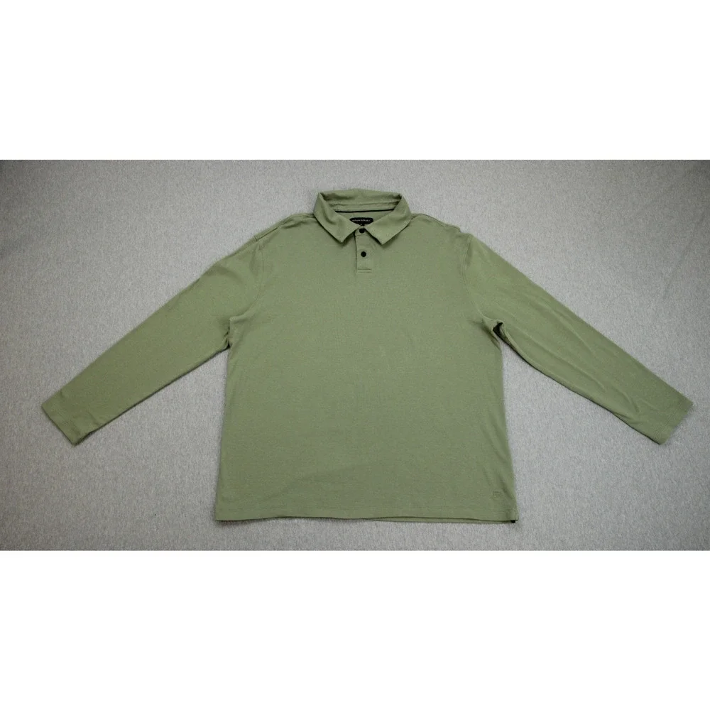 Banana Republic‎ Polo Shirt Mens XL Green 100% Cotton Long Sleeve